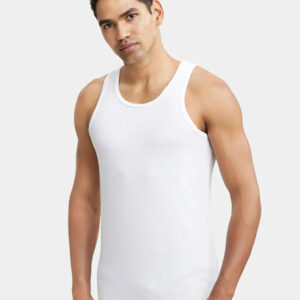 Super Combed Cotton Round Neck Sleeveless Vest White